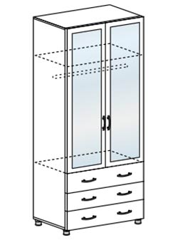 Шкаф Виктория ШК 915 — с зеркалом 